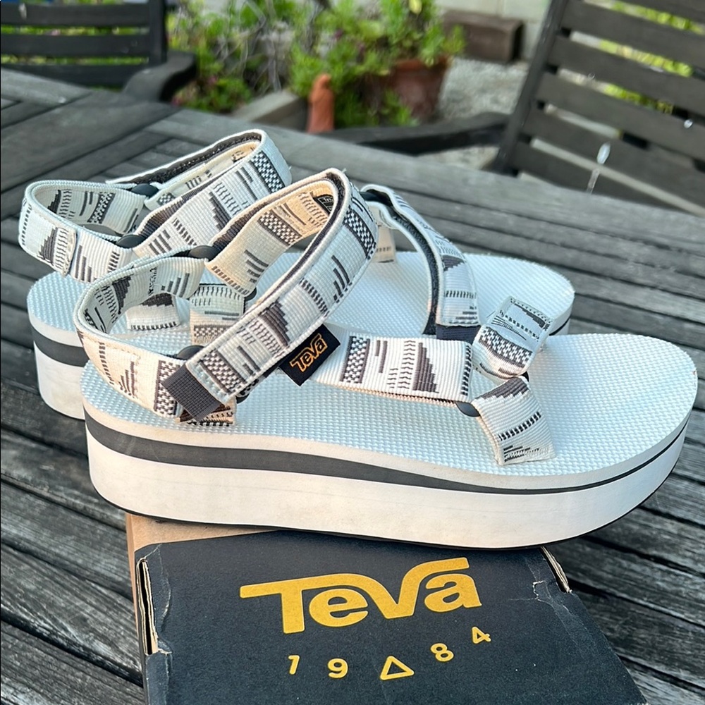Teva Gray Platform Sandals with Adjustable Straps